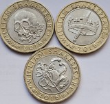 Set 3 x 2 pounds 2016 Marea Britanie, Shakespeare Trilogy: Comedy, History, Tragedy, km#1383-1385