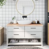 VidaXL Blat de baie, 140x60x(2-6) cm, lemn masiv netratat