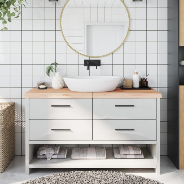 vidaXL Blat de baie, 140x60x(2-6) cm, lemn masiv netratat