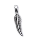 Pandantiv metalic decorativ pana, 23 mm Platinum, Crisalida