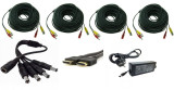 Kit accesorii sisteme de supraveghere pentru 4 camere, cabluri gata mufate, cablu HDMI , sursa alimentare, splitter SafetyGuard Surveillance