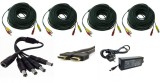 Kit accesorii sisteme de supraveghere pentru 4 camere, cabluri gata mufate, cablu HDMI , sursa alimentare, splitter, Rovision