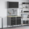 VidaXL Set Banc de lucru 5 Piese Oțel Negru