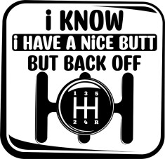 Sticker Auto, I know i have a nice butt but back off, 25 cm, 12234ST-14 foto