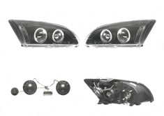 Far Ford Focus 2 (Da), 11.2004-01.2008, fata, Stanga+Dreapta, H1+H1; manual/electric; negru, transparent; fara motoras; tuning, Taiwan