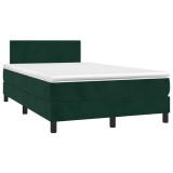 Cumpara ieftin Pat box spring cu saltea, verde inchis, 120x190 cm, catifea