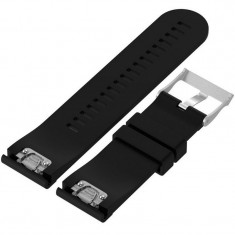 Curea ceas Smartwatch Garmin Fenix 5, 22 mm Silicon iUni Black foto