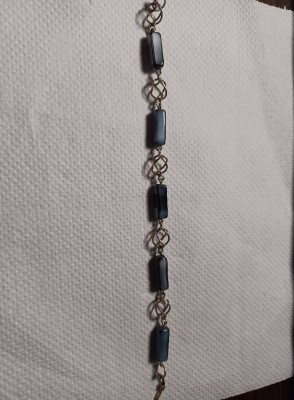 Bratara vintage argint cu agata neagra foto