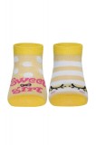 Șosete copii haioase Sweet Girl din bumbac, Funny Legs 284 - Galben, 21-23 (14)