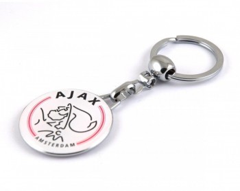 Breloc cheie inox compatibil echipa Ajax 2 x 2.5 cm multicolor foto
