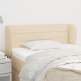 vidaXL Tăblie de pat cu aripioare crem 93x23x78/88 cm textil