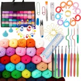 Set crosetat 113 piese Maaleo cu fire colorate si geanta de organizare