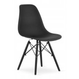 Scaun stil scandinav, Artool, Osaka, PP, lemn, negru, 46x54x81 cm