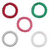 Elastice pentru Păr, Model Crăciun, Set 5 Bucăți, Plastic, Multicolor, Oem