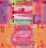 Samoa 5 Tala (2017) P-38c, Bancnota UNC, Oceania