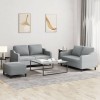 VidaXL Set de canapele cu perne, 3 piese, gri deschis, textil