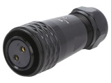 Mufă SA20 mamă 2 PIN IP67 25A 500V lipire pe cablu