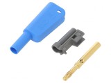 Conector Banană 4mm Albastru 1kV Izolat