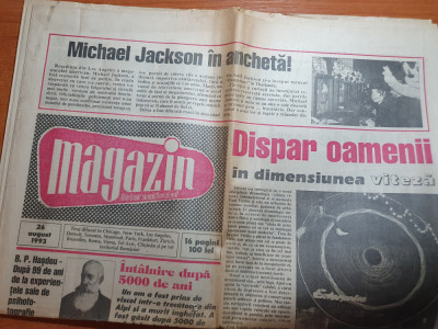 magazin 26 august 1993-art michael jackson ,scorpions,gica hagi,paul newman foto