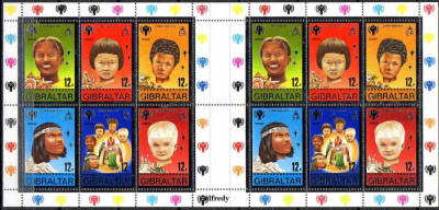 GIBRALTAR 1979, Craciun, Anul International al Copilului, PORTRETE DE COPII, MNH foto