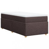 Cumpara ieftin Pat box spring cu saltea, maro inchis, 80x200 cm, textil