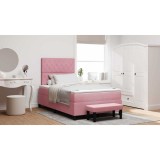 Cumpara ieftin Pat cu arcuri cu headboard Roz 200 x 120 cm Catifea