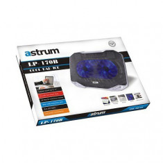 Ventilator Laptop Astrum CP170 Super Slim Iluminat Negru foto