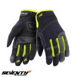 Manusi barbati pentru scuter - motocicleta Urban vara Seventy model SD-C48 negru/galben &ndash; degete tactile XL (10 cm)