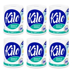 Set 6 Prosop de hartie Kilo Confort monorola, 4 straturi, 1506 foi, 6 kg