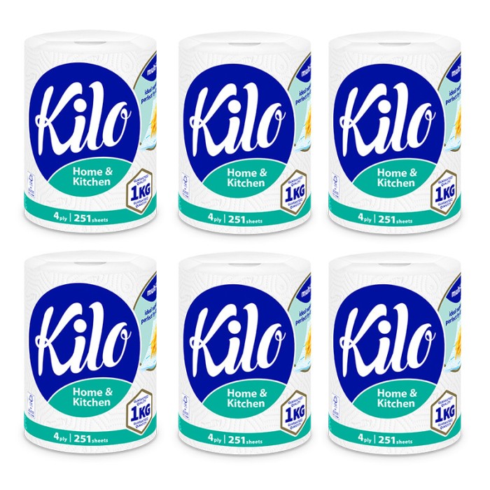 Set 6 Prosop de hartie Kilo Confort monorola, 4 straturi, 1506 foi, 6 kg