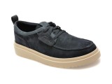 Mocasini CLARKS bleumarin, POLDEN MOC, din piele intoarsa