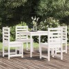 VidaXL Set de dining pentru grădină, 5 piese, alb, lemn masiv de pin