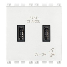 Priza USB tip C dubla 5V 3A 2M Vimar Arke alb 19295.CC.B