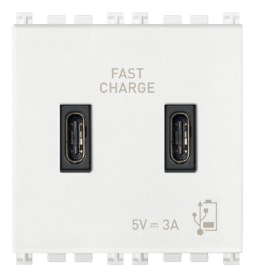 Priza USB tip C dubla 5V 3A 2M Vimar Arke alb 19295.CC.B foto