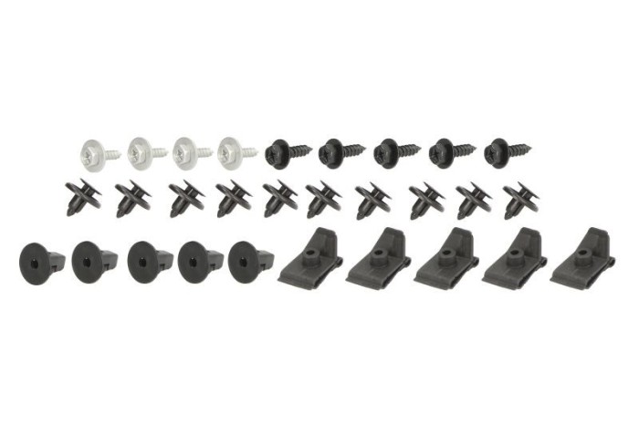 Set fixare scut motor Toyota Corolla 01.2003/01.2007, Corolla Verso 06.2009; set 28 buc, fixare scut sub motor, 53814010, 53817020, 90160488,