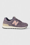 New Balance sneakers din piele &icirc;ntoarsă 574 culoarea violet