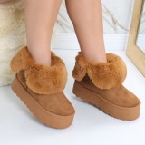Cizme Dama Imblanite Camel din Piele Ecologica Intoarsa Almina, 38