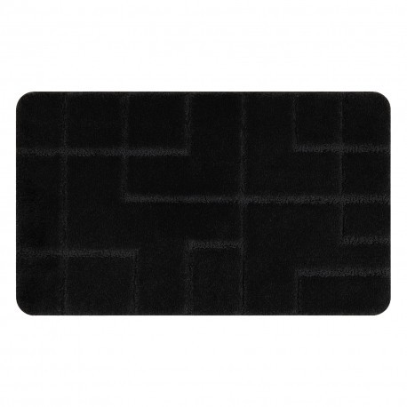 Covor baie SUPREME LINES, linii, anti-alunecare, moale - negru, 50x80 cm