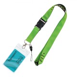 Ecuson Legitimație cu șnur, Stay Fit, Negru/Verde Lime, Detașabil