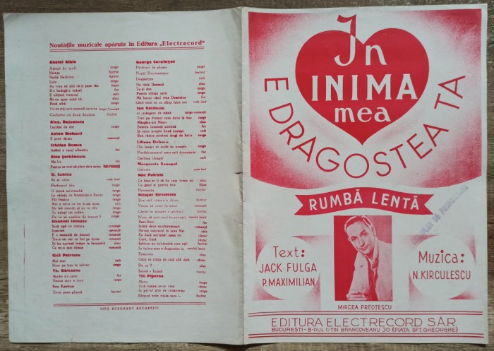 In inima mea e dragostea ta// partitura