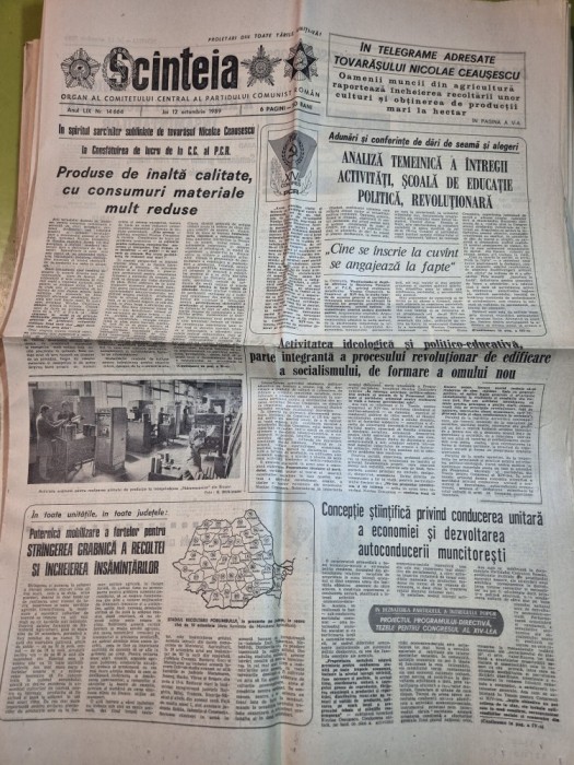 ziarul scanteia 12 octombrie 1989