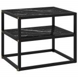 Cumpara ieftin Masă consolă, negru, 50x40x40 cm, sticlă securizată