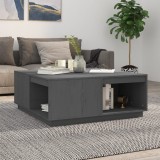 VidaXL Măsuță de cafea, gri, 100x101x40,5 cm, lemn masiv de pin 814521