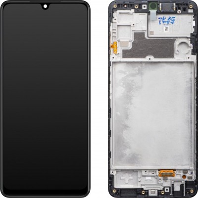 Display cu Touchscreen Samsung Galaxy M22 M225, cu Rama, Negru, Service Pack GH82-26153A foto
