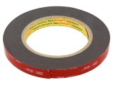 Bandă de Fixare Acrilică Neagră 12mm x 5.5m