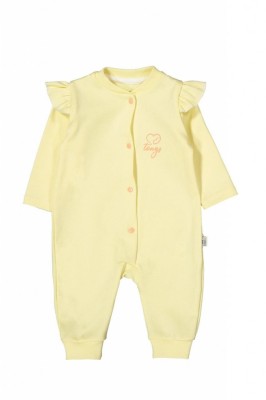 Salopeta cu maneca lunga si volanas nou nascut GALBEN, Tongs baby (Marime: 3-6 Luni) foto