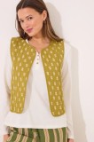 women&#039;secret vestă cu două fețe din bumbac femei, culoarea verde, de tranzitie, 3149937