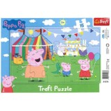 Puzzle Purcelusa Peppa 15 piese, Trefl