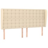 Cumpara ieftin Tablie de pat cu aripioare, crem, 203x23x118/128 cm, textil