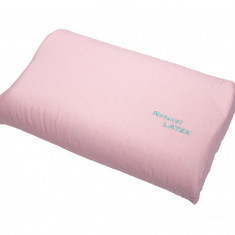 Perna ergonomica Somnart LATEXCEL, 64x40x11 cm, latex natural, husa bumbac 100%, roz Relax KipRoom
